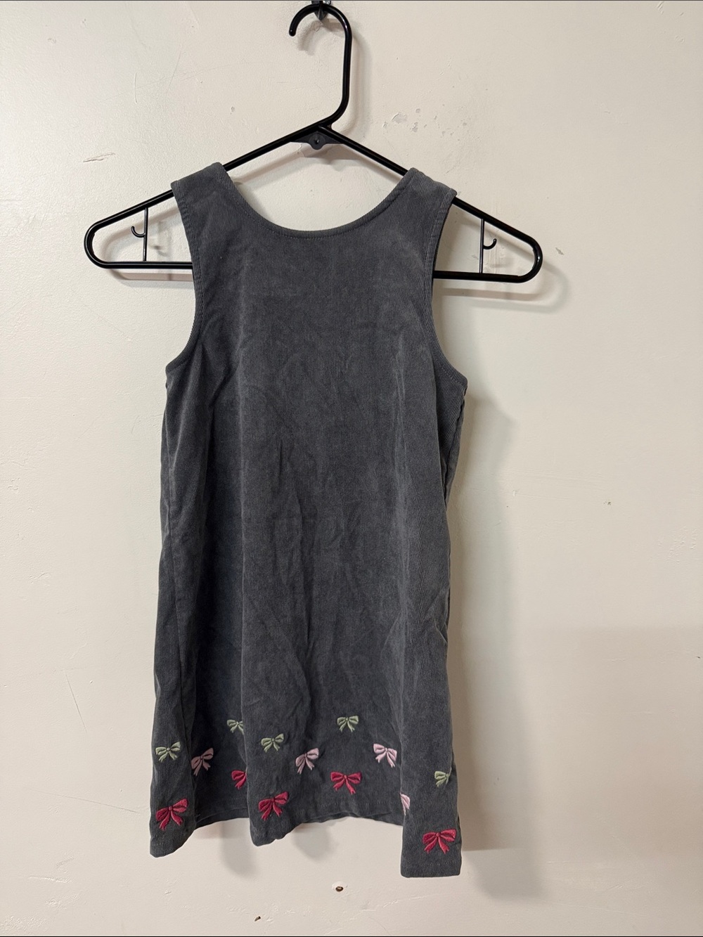 Gymboree Charcoal Gray Bow-Trim Sleeveless Dress
